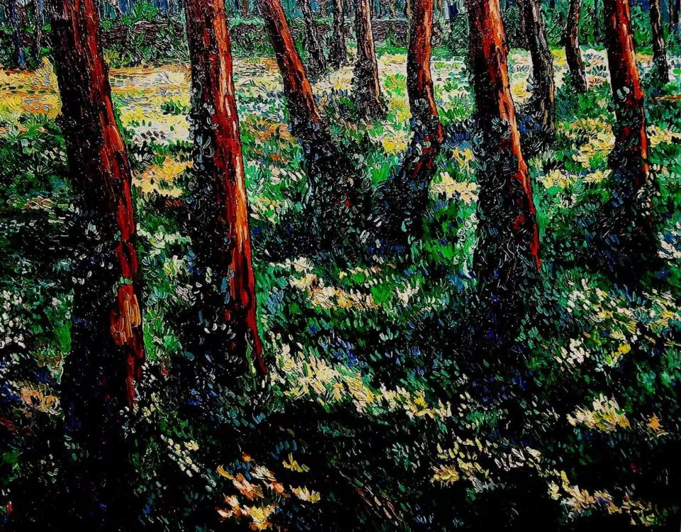 Cuadro Oleo sobre Lienzo Pinar y Maleza 93x72cm
