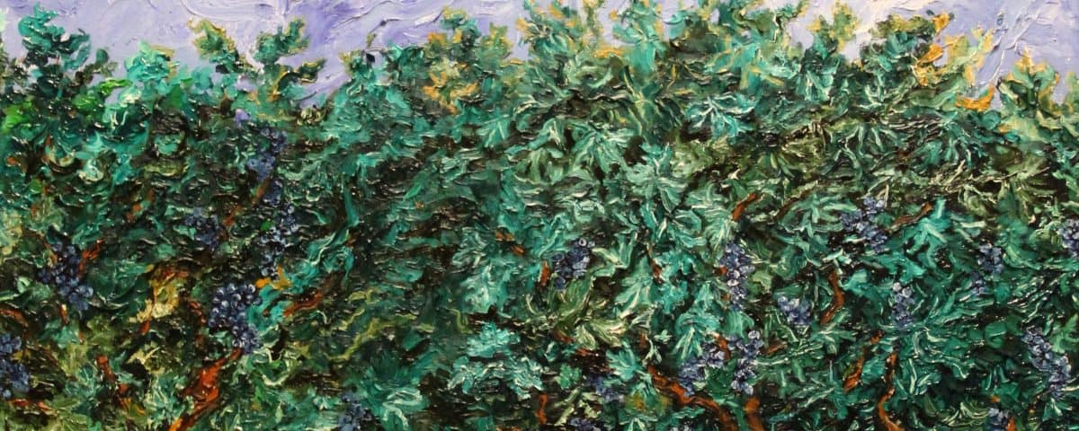 Viña verde oleo sobre lienzo 3D 60x60 cm